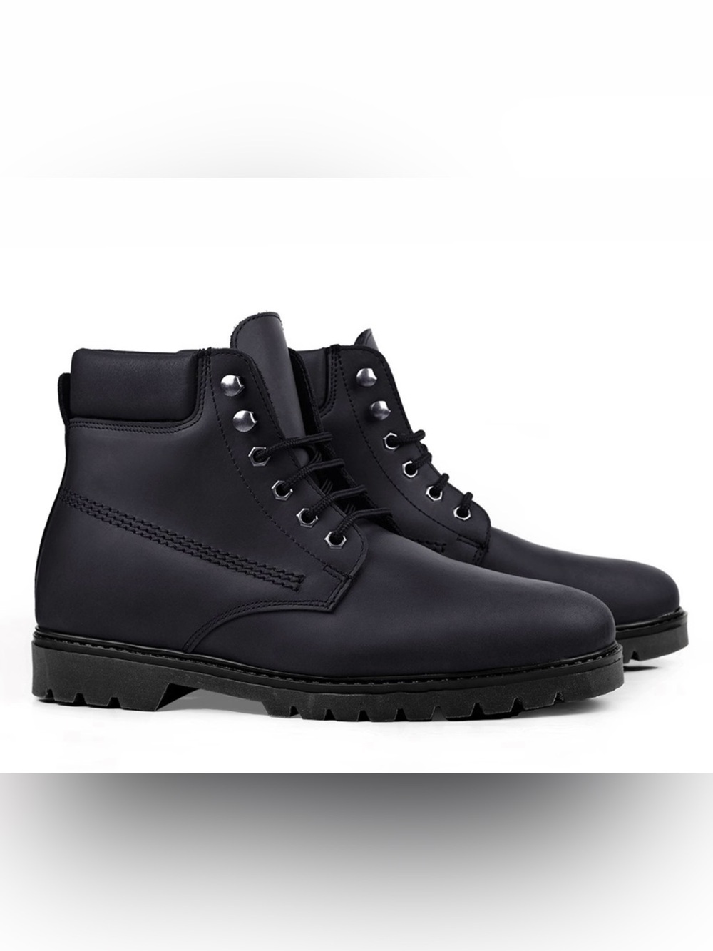 Men's Black Ankle Lace-Up Work Boots Size 41=US Size 8